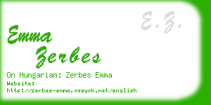 emma zerbes business card